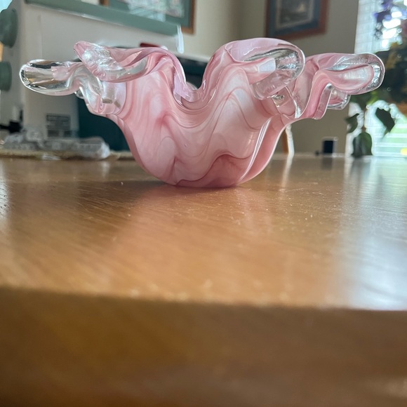 Made in Italy, Lavorazione, Arte Murano, Pink Swirl Decorative Art Piece. - Picture 6 of 6